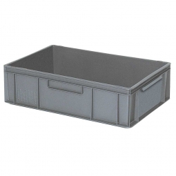 Eurobehälter mit 2 Griffleisten, LxBxH 600x400x170 mm, 33 Liter, grau