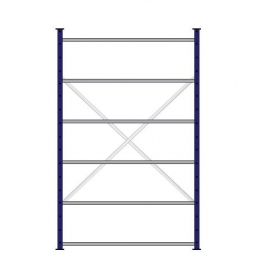 Fachbodenregal mit 6 Böden, Stecksystem, Grundregal, einseitige Ausführung, BxTxH 1270x315x2000 mm, Oberfläche kunststoffbeschichtet