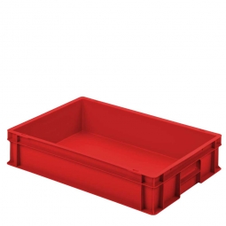 Euro-Stapelbehälter mit 2 Griffleisten, LxBxH 600x400x120 mm, rot