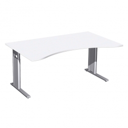 Schreibtisch PREMIUM höhenverstellbar, Weiß/Silber, BxTxH 1600x800/1000x680-820 mm