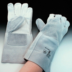 Schweißerhandschuhe, Gr. 10, Rindnarbenleder, Handrücken/Stulpe aus Spaltleder