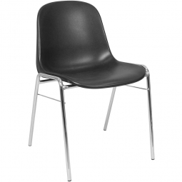 Formschalenstuhl mit verchromten Gestell, stapelbar, BxTxH 495x520x770 mm