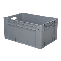 Schwerlastbehälter, geschlossen, PP, LxBxH 600x400x270 mm, 50 Liter, 2 Durchfassgriffe, grau