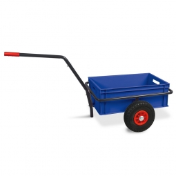 Handwagen mit Kunststoffkasten, H 220 mm, blau, LxBxH 1250x640x660 mm, Tragkraft 200 kg