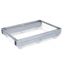 6-Rad-Wipproller aus Edelstahl für Behälter 800x600 mm, LxBxH 870x610x175 mm
