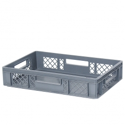 Bäckerkiste, mit geschlossenem Boden LxBxH 600x400x120 mm, grau