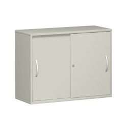 Anstell-Schiebetürenschrank PRO, 2 Ordnerhöhen, lichtgrau, BxTxH 1000x425x720 mm