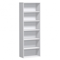 Büroregal PRO, 6 Ordnerhöhen, weiß, BxTxH 1200x425x2304 mm