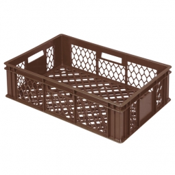 Bäckerkiste, LxBxH 600x400x170 mm, Wände und Boden durchbrochen, Gewicht 1,50 kg, braun