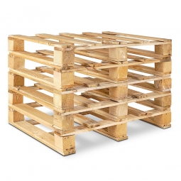 5x Holz-Einwegpaletten im halben Euromaß, LxBxH 800x600x135 mm