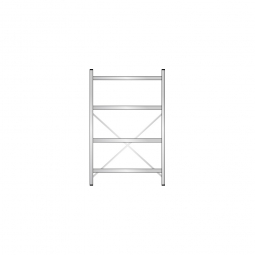 Edelstahl-Steck-Grundregal, BxTxH 1000x600x1600 mm, mit 4 Regalböden T: 550 mm