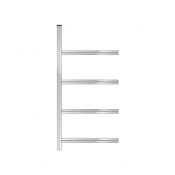 Reifen-Anbauregal mit 4 Reifenebenen, verzinkt, Stecksystem, BxTxH 1210x425x2500 mm