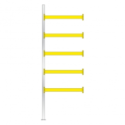 Paletten-Anbauregal für 12 Europaletten, Tragbalkenebenen mit 38 mm Spanplattenböden, Fachlast 2200 kg/Tragbalkenpaar, BxTxH 1885 x 1100 x 5500 mm