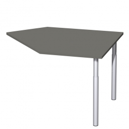 Datenanbautisch PREMIUM links, Graphit/Silber, BxTxH 1060x1225x680-820 mm, höhenverstellbar