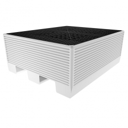 Sicherheitspalette, 475 Liter, weiß, LxBxH 1260x1060x500 mm, Tragkraft: 1500 kg