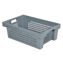 Drehstapelbehälter, LxBxH 600x400x200 mm, 32 Liter, grau