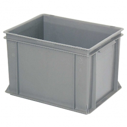 Euro-Geschirrkasten, LxBxH 400x300x270 mm, mit 2 Griffleisten, grau