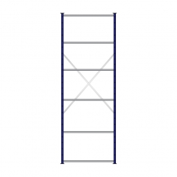 Fachbodenregal Flex mit 6 Fachböden, Stecksystem, kunststoffbeschichtet, BxTxH 1070x615x3000 mm, Tragkraft 90 kg/Boden