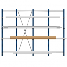 Komplettes Kragarmregal, leichte Ausführung, einseitige Nutzung, BxTxH 4295x600x1980 mm, Achsmaß 1060 mm, Gesamt-Tragkraft 2800 kg