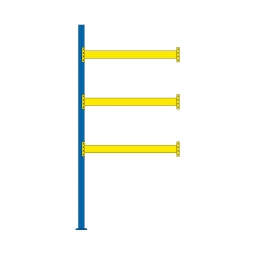 Paletten-Anbauregal mit 3 Paar Tragbalken für 8 Europaletten, Fachlast 2200 kg/Tragbalkenpaar, BxTxH 1885 x 1100 x 4000 mm