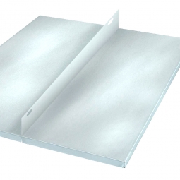 Ordner-Schraub-Fachboden, glanzverzinkt, BxT 1000x600 mm, mit Mittelanschlagsbügel