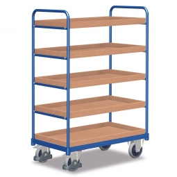 Hoher Etagenwagen mit 5 Tabletts, LxBxH 910x500x1530 mm, Tragkraft 250 kg