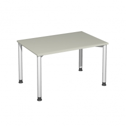 Schreibtisch Komfort, Gestell silber, Dekor lichtgrau, BxTxH 1200x800x720 mm