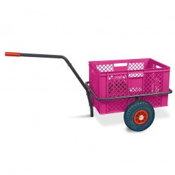 Handwagen mit Kunststoffkorb, H 320 mm, violett, LxBxH 1250x640x660 mm, Tragkraft 200 kg
