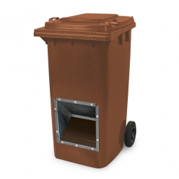 Streugutbehälter mit Entnahmeöffnung, braun, 240 Liter, BxTxH 580x730x1075 mm
