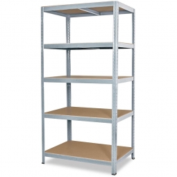 Fachbodenregal für schwere Lasten, 5 Ebenen, BxTxH 900x500x1800 mm, Tragkraft 265 kg/Boden, Stecksystem, verzinkt