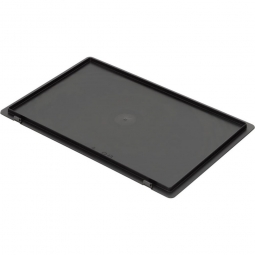 Scharnierdeckel für leitfähige Stapelbehälter, LxB 600x400 mm, schwarz