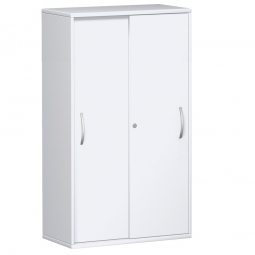 Schiebetürschrank PRO 4 Ordnerhöhen, weiß, BxHxT 1000x1536x425 mm