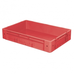 Schwerlastbehälter, geschlossen, PP, LxBxH 600x400x120 mm, 20 Liter, 2 Griffleisten, rot