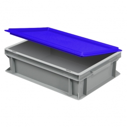 Scharnierdeckel für Euro-Geschirrkasten, LxB 400x300 mm, blau, Gewicht 450 g