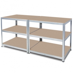 Arbeits- und Packtisch, BxTxH 1800x600x900 mm, Tragkraft pro Boden 265 kg, glanzverzinkt