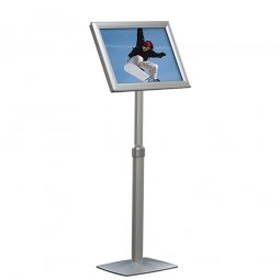 Info-Ständer mit Höhenverstellung, DIN A3, Plakatgröße BxH 420x297 mm, Querformat, silber