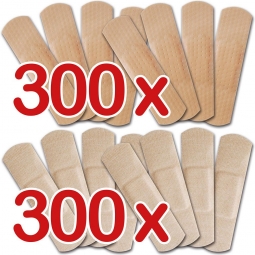 Set 6x Nachfüllpack Pflasterstrips für Pflasterspender-A, 300x wasserfest - 300x elastisch, BxL 19x72 mm, einzeln verpackt