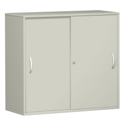 Schiebetürschrank PRO 3 Ordnerhöhen, lichtgrau, BxHxT 1600x1152x425 mm