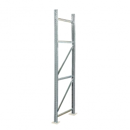 Rahmen für Palettenregale, Stecksystem, zerlegt, TxH 800x5000 mm, Profil PN85, Oberfläche glanzverzinkt