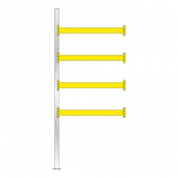 Paletten-Anbauregal mit 4 Paar Tragbalken für 10 Europaletten, Fachlast 2200 kg/Tragbalkenpaar, BxTxH 1885 x 1100 x 4500 mm