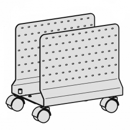 Mobiler CPU-Halter, BxTxH 160/260x360x350 mm, Farbe silber
