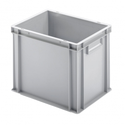 Euro-Geschirrkasten mit 2 Griffleisten, PP, LxBxH 400x300x320 mm, 31 Liter, grau