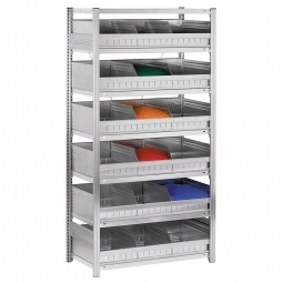 Schüttgutregal Economy, Stecksystem, glanzverzinkt, BxTxH 1060x535x2000 mm