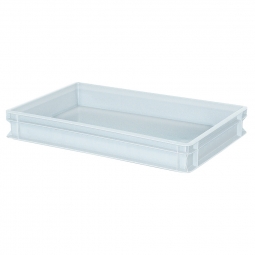 Eurobehälter mit 2 Griffleisten, LxBxH 600x400x90 mm, 17 Liter, weiß