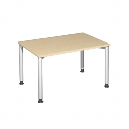 Schreibtisch Komfort, Gestell silber, Dekor Ahorn, BxTxH 1200x800x720 mm
