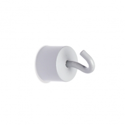 Haftmagnete mit Haken, weiß, Haftkraft 11 kg, Ø 20 mm, VE = 2 Stück