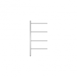 Aluminium-Anbauregal mit 4 Gitterböden, Stecksystem, BxTxH 775x400x1600 mm, Nutztiefe 380 mm