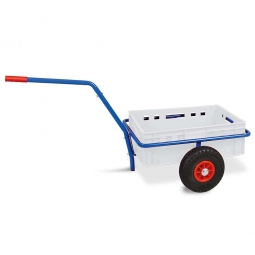 Handwagen mit E2 Kunststoffkasten, H 200 mm, weiß, LxBxH 1250x640x660 mm, Tragkraft 200 kg