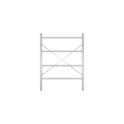 Aluminiumregal mit 4 Gitterböden, Stecksystem, BxTxH 1200x600x1600 mm, Nutztiefe 580 mm