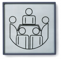 Türschild "Rom", eisengrau RAL 7011 , 155x155 mm